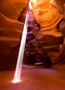 Sun beam in Antelope Slot Canyon